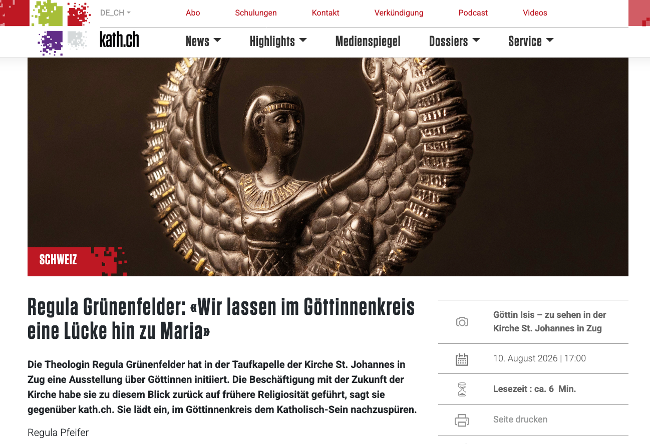 Screenshot von kath.ch Screenshot von kath.ch